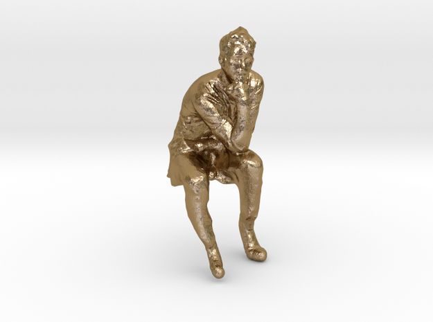 Emil the thinker in Polished Gold Steel