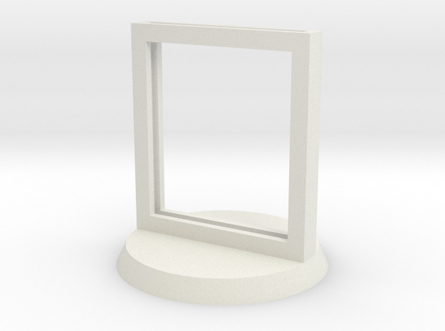 Paper Insert Miniature Stand 1" (Circular Base) in White Natural Versatile Plastic