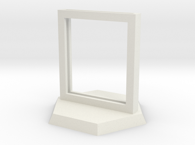 Paper Insert Miniature Stand 1" (Hex Base) in White Natural Versatile Plastic