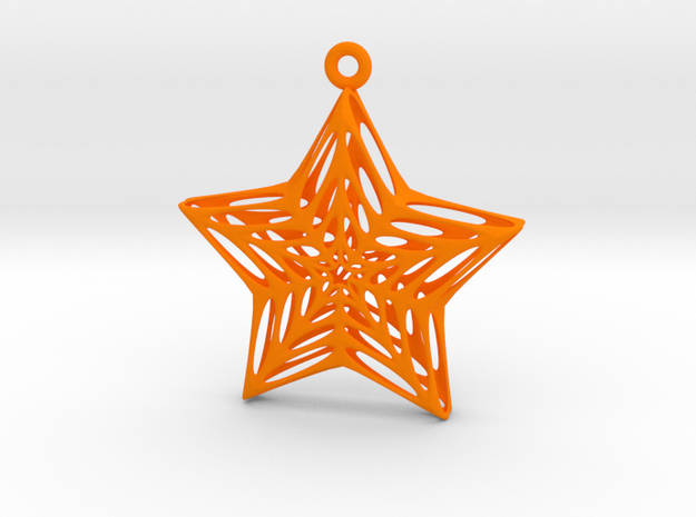 Star Voronoi in Orange Processed Versatile Plastic