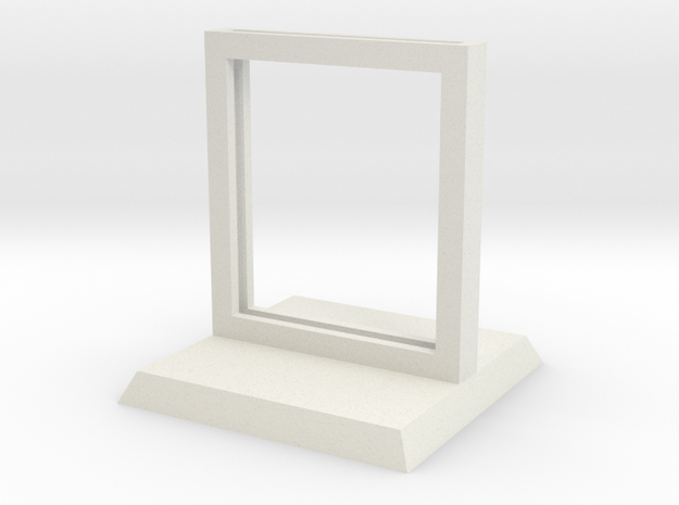 Paper Insert Miniature Stand 1" (Square Base) in White Natural Versatile Plastic