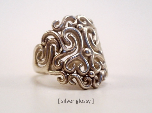 Arabesque Ring in Natural Silver