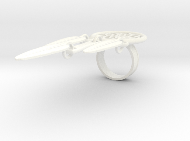 Feather Dream Catcher Ring in White Processed Versatile Plastic: 5 / 49