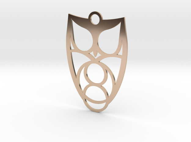 Owl #1 (thin version) in 14k Rose Gold Plated Brass