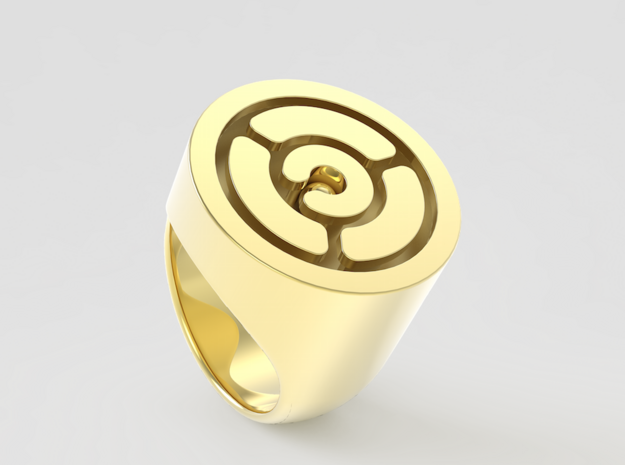 Maze Ring in Polished Brass