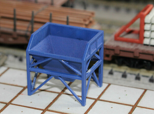 N Scale Aggregate Hopper Small in Tan Fine Detail Plastic