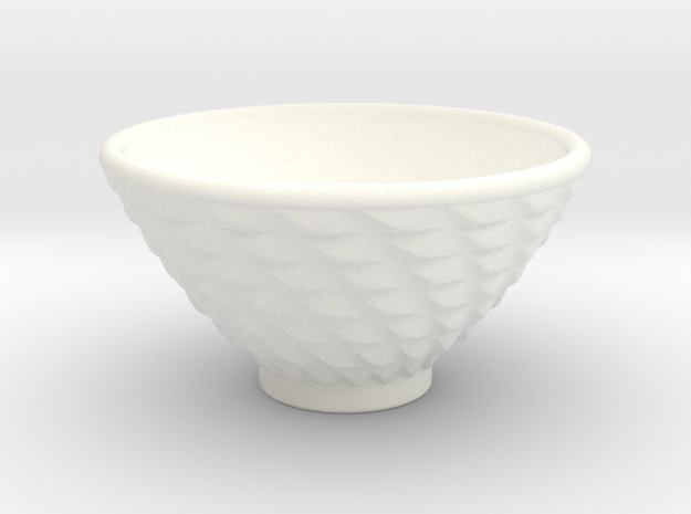 DRAW bowl - ceramic spiral bumps in White Processed Versatile Plastic