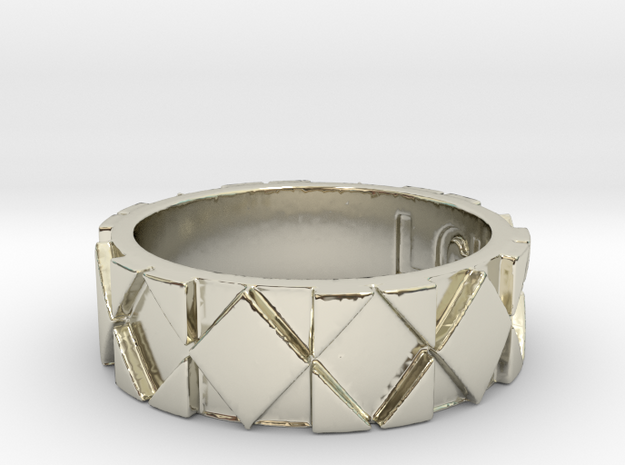 Futuristic Rhombus Ring Size 6 in 14k White Gold
