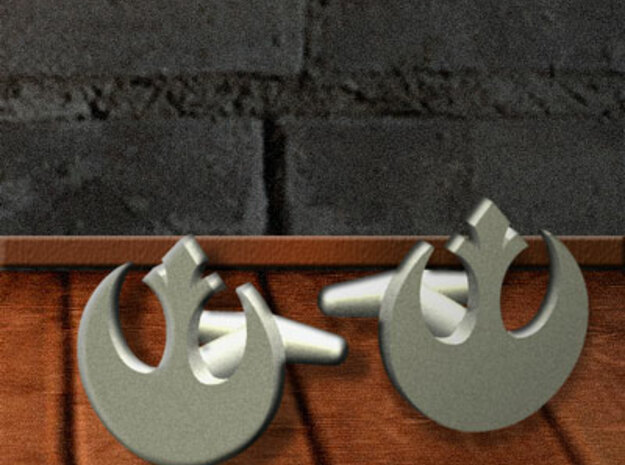 Rebel-Alliance Cufflink in Polished Bronzed Silver Steel