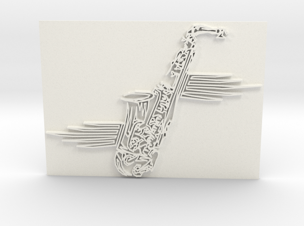 Saxophone in White Processed Versatile Plastic