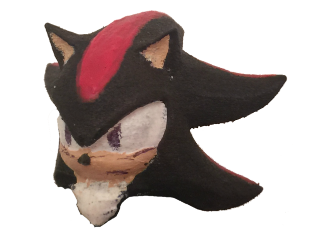 Custom Shadow The Hedgehog Inspired Head for  Lego in White Natural Versatile Plastic