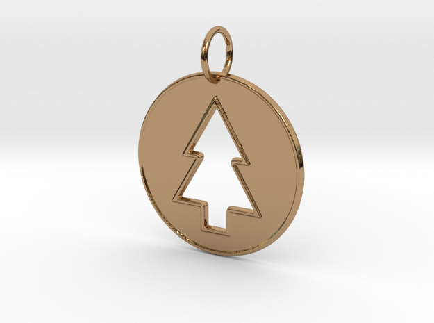 Gravity Falls Pine Tree Pendant in Polished Brass