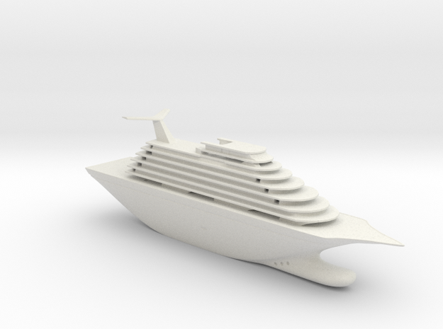 Toy Cruise Ship 11In in White Natural Versatile Plastic