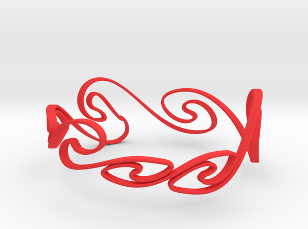 Kelvin-Helmholtz Bracelet #1 - 7'' Wrist in Red Processed Versatile Plastic