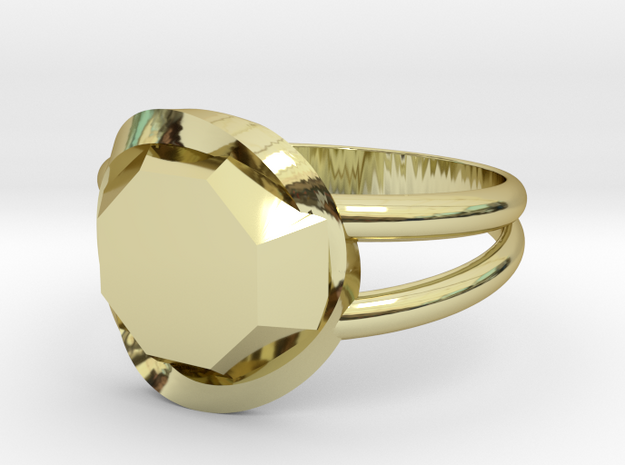 Size 7 Diamond Ring in 18k Gold Plated Brass