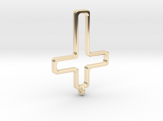 Hollow Cross in 14K Yellow Gold