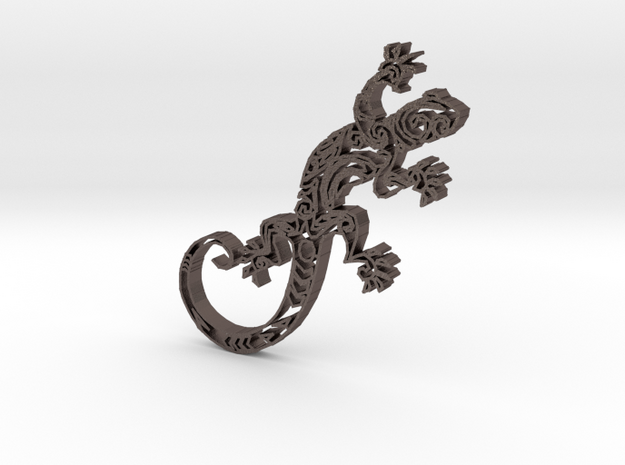 Gecko1b in Polished Bronzed Silver Steel