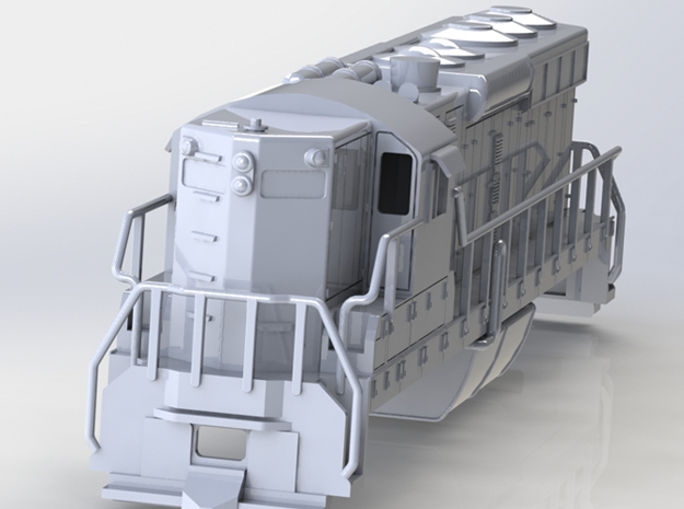 EMD SD24 Locomotive OO Scale 1:76 in White Natural Versatile Plastic
