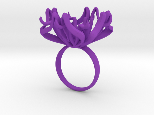 Ring The Lily  / size 9 1/2 US ( 19,4 mm) in Purple Processed Versatile Plastic