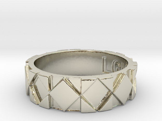 Futuristic Rhombus Ring Size 8 in 14k White Gold