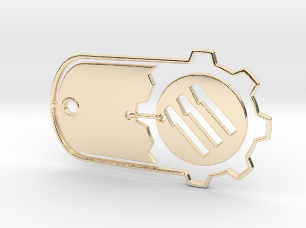 Fallout 4 Vault 111 Dog Tag in 14K Yellow Gold