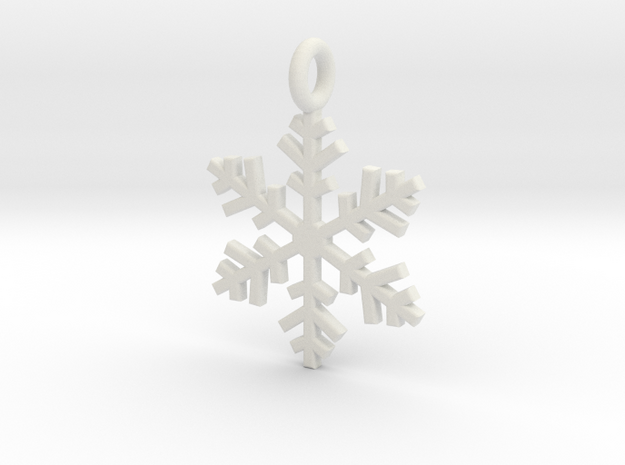 Snowflake Charm 1 in White Natural Versatile Plastic