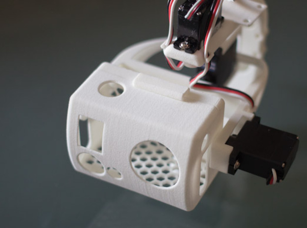 3-Axis gimbal (pan tilt roll) for GoPro camera in White Natural Versatile Plastic