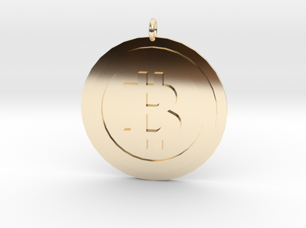 Bitcoin "We Use Coins" Style in 14K Yellow Gold