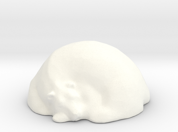 Sleepy Polar Bear  in White Processed Versatile Plastic