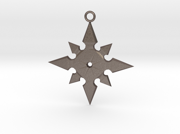 Star Pendant (MK9) in Polished Bronzed Silver Steel
