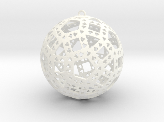 Christmas Ornament 1 in White Processed Versatile Plastic