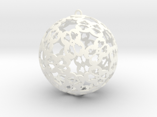 Christmas Ornament 2 in White Processed Versatile Plastic