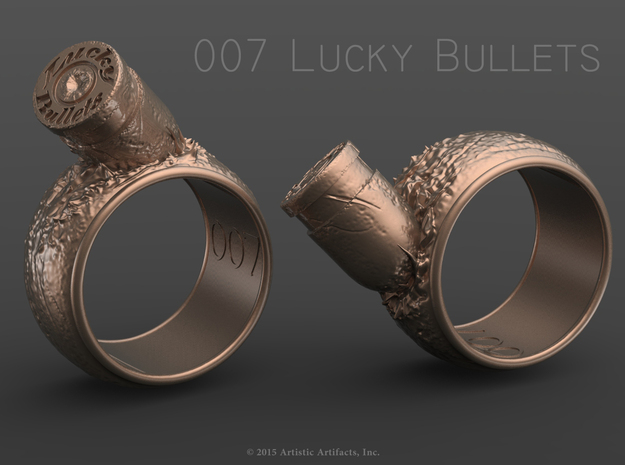007 Lucky Bullets -Size 6.5 in Natural Brass