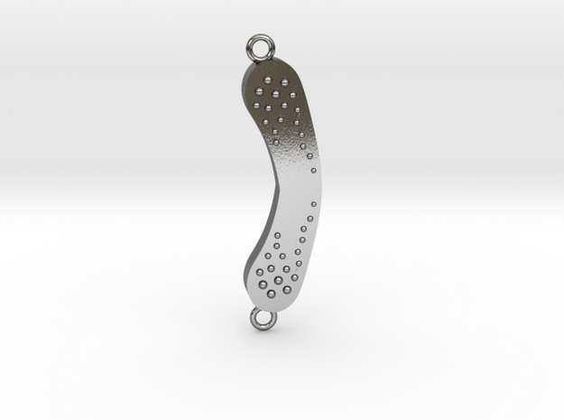 Boomerang pendant in Polished Silver