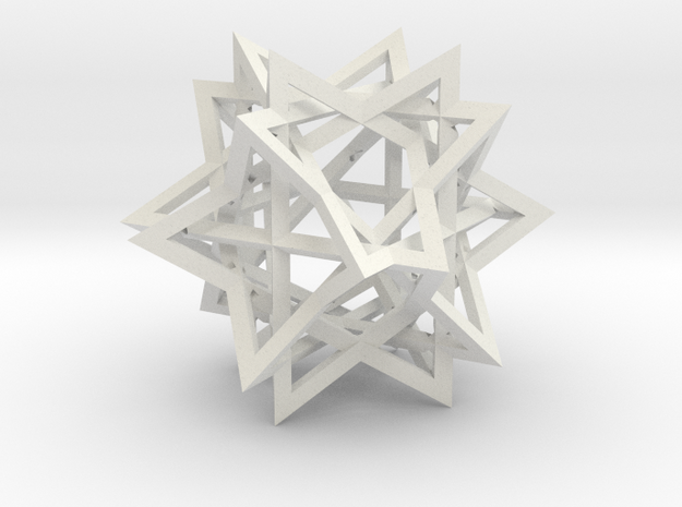 Tetrahedron 6 Compound in White Natural Versatile Plastic