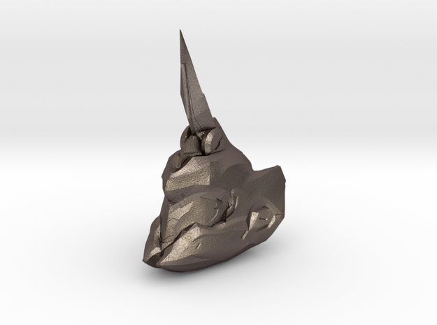 Fotus helmet 1/6 scale in Polished Bronzed Silver Steel