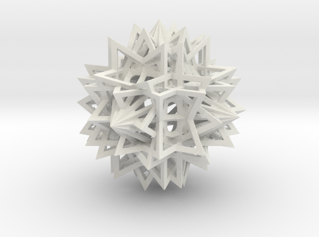 Tetrahedron 12 Compound in White Natural Versatile Plastic