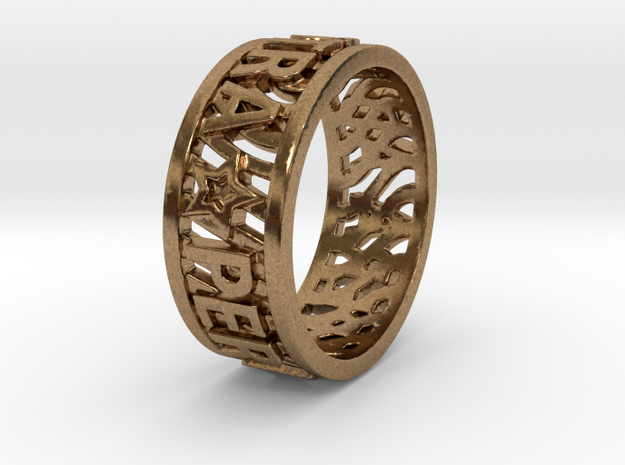 Andy Ring 17.5mm Ring Size 7.25 in Natural Brass