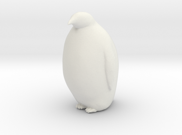 Penguin Looking Ahead in White Natural Versatile Plastic