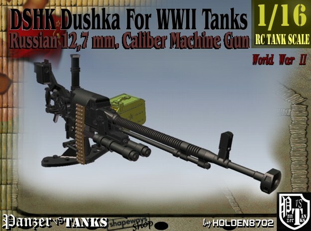 1-16 DSHK Dushka For WWII Tanks in Tan Fine Detail Plastic