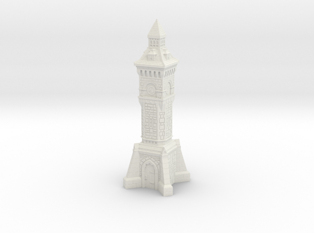 N Gauge Victorian Clock Tower in White Natural Versatile Plastic