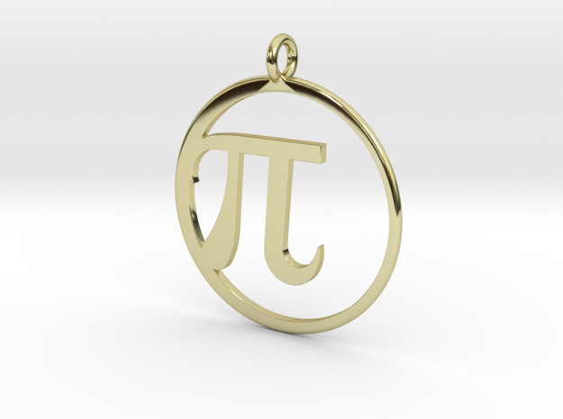 Pi Pendant in 18k Gold Plated Brass