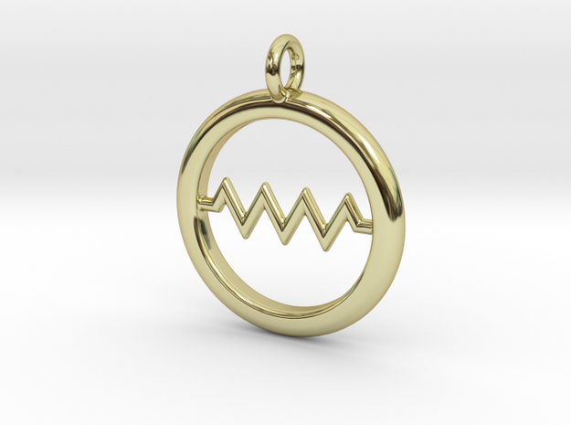Resistor Symbol Pendant in 18k Gold Plated Brass