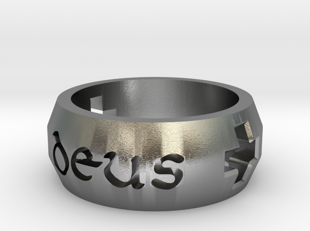 Deus Vult Ring Alfa in Natural Silver