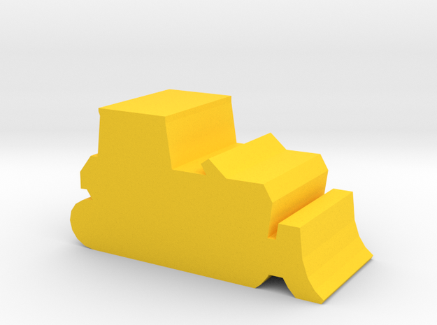 Game Piece, Bulldozer in Yellow Processed Versatile Plastic