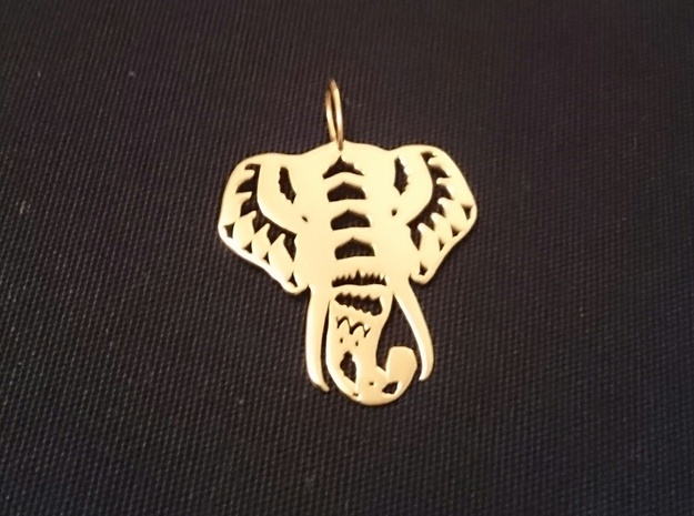 Elephant Pendant  in 18k Gold Plated Brass