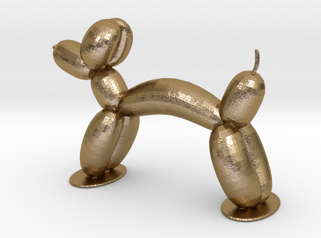 Balloon Animal Dog in Polished Gold Steel