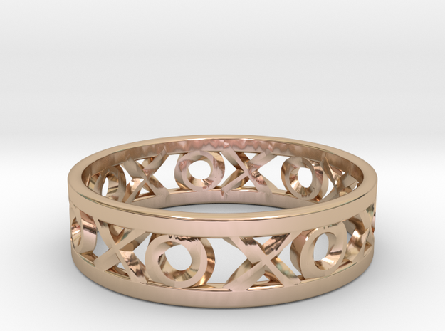 Size 12 Xoxo Ring in 14k Rose Gold Plated Brass