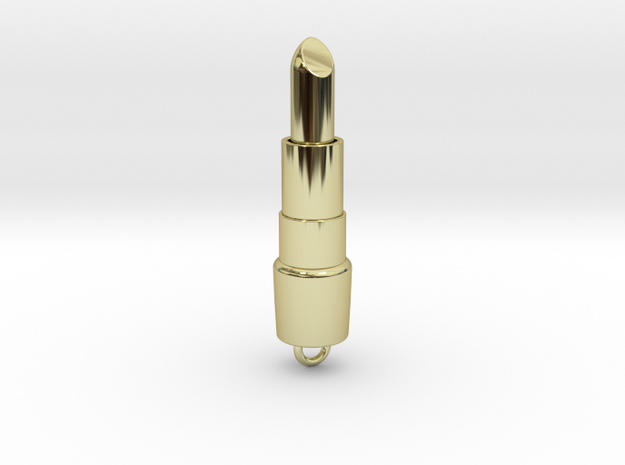 Lipstick Pendant in 18k Gold Plated Brass