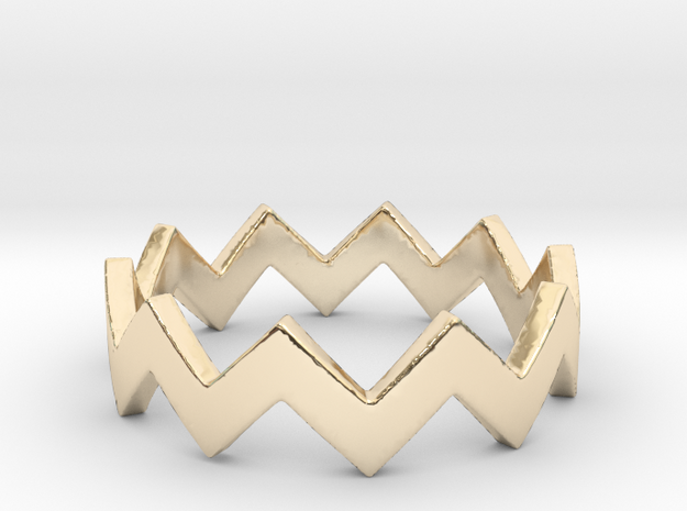Zig Zag Wave Stackable Ring Size 4 in 14K Yellow Gold